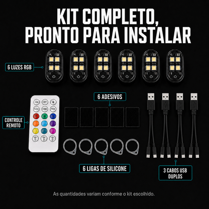 CarroTop RGB Control Pro™ Kit de Luzes RGB sem Fio