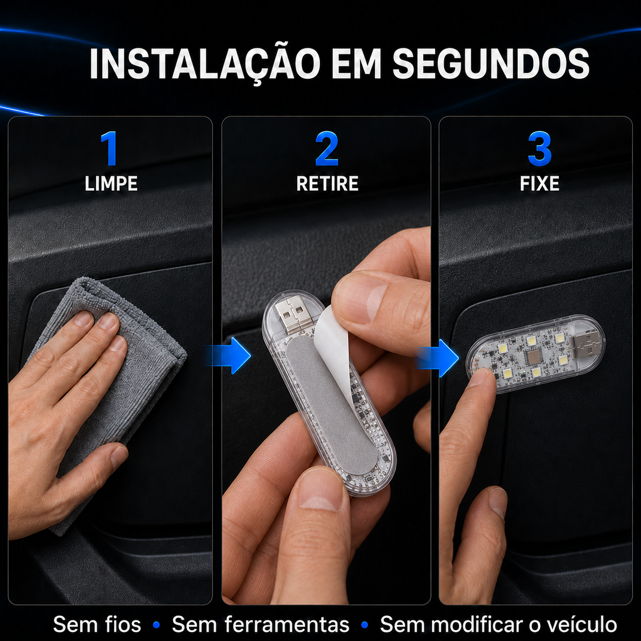 Rechargeable LED Touch Light for Car Interior